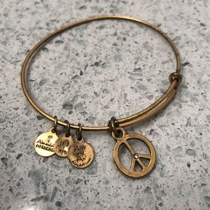Alex and Ani Peace Sign Charm Bracelet